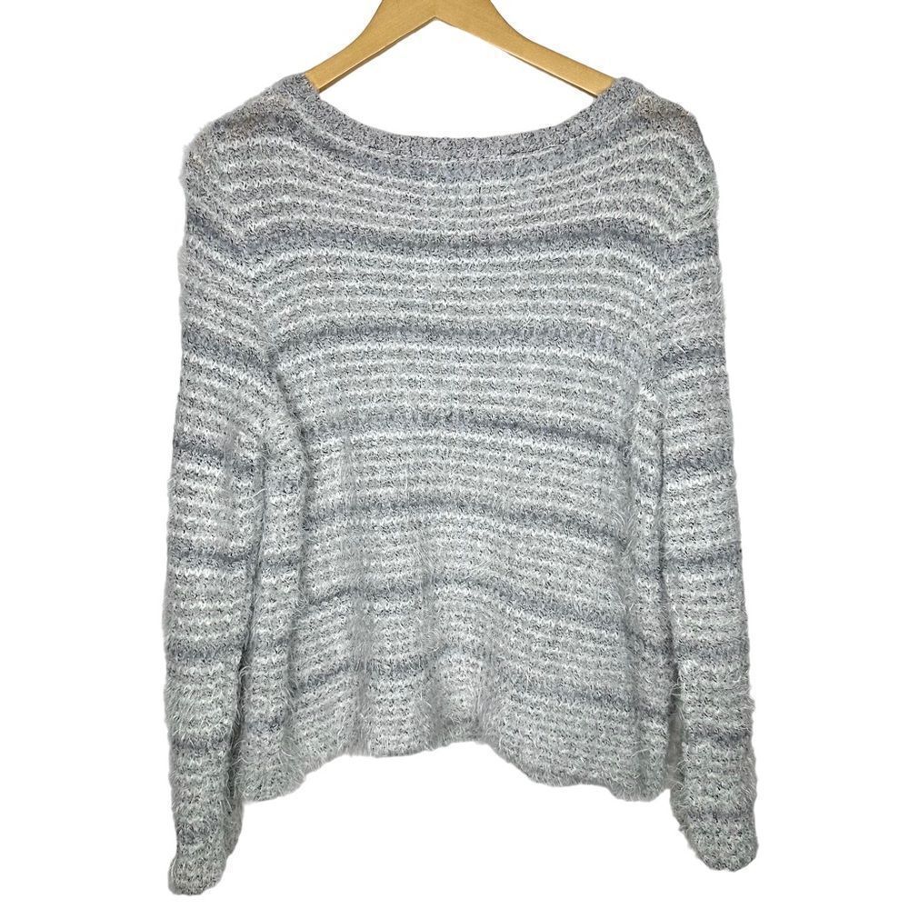 Loft Gray White Wool Fuzzy Sweater XL #D0958 - Picture 3 of 14